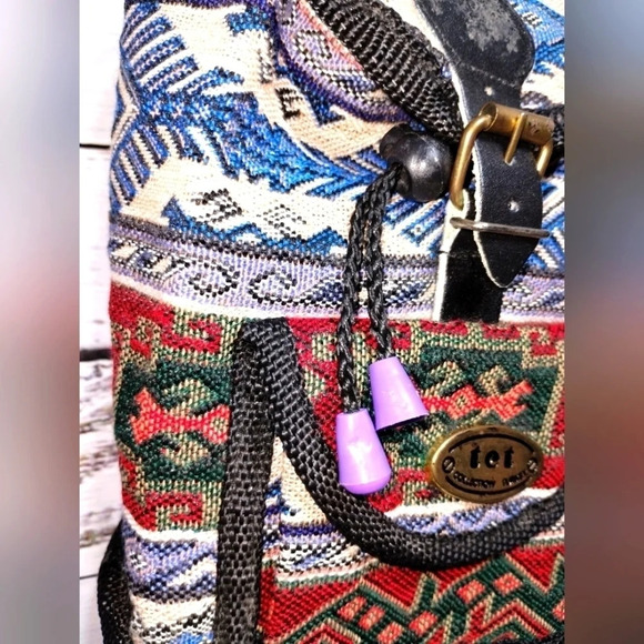Tet Mini Backpack Aztec Tribal Print Granola Hiking Outdoors Adventure - Picture 2 of 6